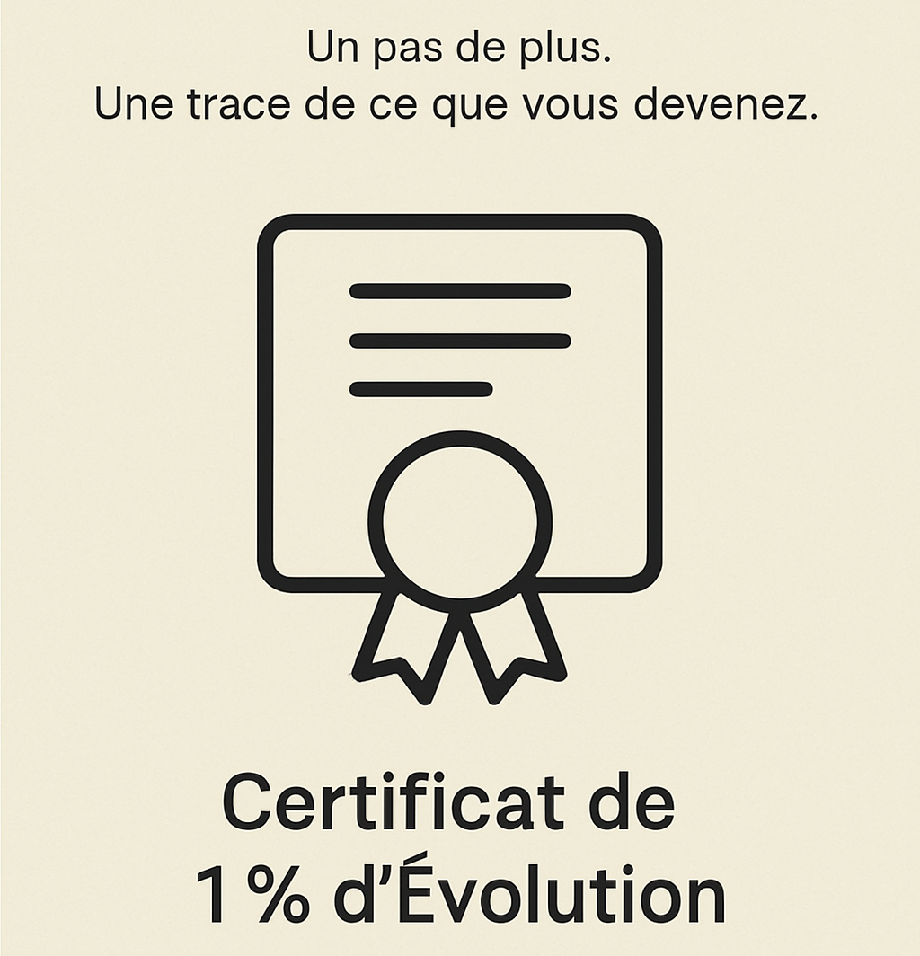 Certificat de 1 % d'évolution